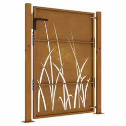 vidaXL Garden Gate Fence Gate Fence Panel 105x180 cm Corten Steel Grass Design - 105 x 155 cm - Additional view 4
