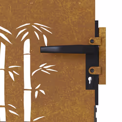 vidaXL Garden Gate Fence Gate Fence Panel 85x200 cm Corten Steel Bamboo Design - 85 x 75 cm - Additional view 5