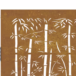 vidaXL Garden Gate Fence Gate Fence Panel 85x200 cm Corten Steel Bamboo Design - 85 x 75 cm - Additional view 6