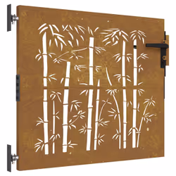 vidaXL Garden Gate Fence Gate Fence Panel 85x200 cm Corten Steel Bamboo Design - 85 x 75 cm - Additional view 9