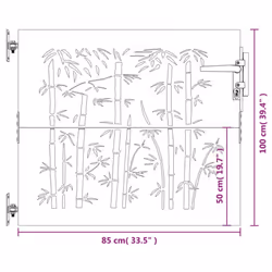 vidaXL Garden Gate Fence Gate Fence Panel 85x200 cm Corten Steel Bamboo Design - 85 x 100 cm
