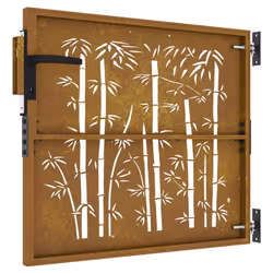 vidaXL Garden Gate Fence Gate Fence Panel 85x200 cm Corten Steel Bamboo Design - 85 x 100 cm - Additional view 5