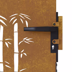 vidaXL Garden Gate Fence Gate Fence Panel 85x200 cm Corten Steel Bamboo Design - 85 x 100 cm - Additional view 6