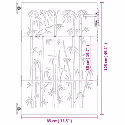 vidaXL Garden Gate Fence Gate Fence Panel 85x200 cm Corten Steel Bamboo Design - 85 x 125 cm