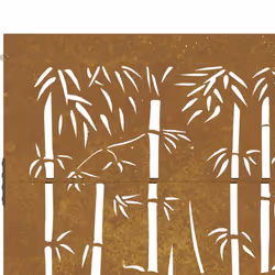 vidaXL Garden Gate Fence Gate Fence Panel 85x200 cm Corten Steel Bamboo Design - 85 x 125 cm - Additional view 7