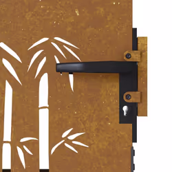 vidaXL Garden Gate Fence Gate Fence Panel 85x200 cm Corten Steel Bamboo Design - 85 x 150 cm - Additional view 5