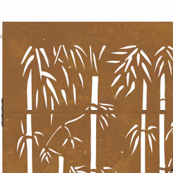 vidaXL Garden Gate Fence Gate Fence Panel 85x200 cm Corten Steel Bamboo Design - 85 x 200 cm - Additional view 7