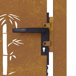 vidaXL Garden Gate Fence Gate Fencing 105x155 cm Corten Steel Bamboo Design - 105 x 80 cm - Additional view 6