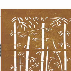 vidaXL Garden Gate Fence Gate Fencing 105x155 cm Corten Steel Bamboo Design - 105 x 80 cm - Additional view 7