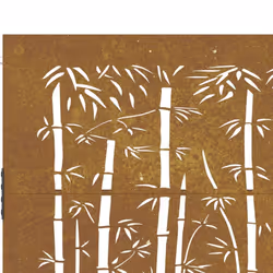 vidaXL Garden Gate Fence Gate Fencing 105x155 cm Corten Steel Bamboo Design - 105 x 105 cm - Additional view 7