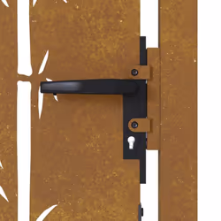 vidaXL Garden Gate Fence Gate Fencing 105x155 cm Corten Steel Bamboo Design - 105 x 205 cm - Additional view 5