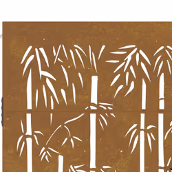 vidaXL Garden Gate Fence Gate Fencing 105x155 cm Corten Steel Bamboo Design - 105 x 205 cm - Additional view 6
