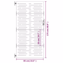 vidaXL Garden Gate Fence Gate Fence Panel 85x175 cm Corten Steel Square Design - 85 x 175 cm