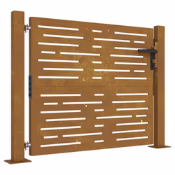 vidaXL Garden Gate Fence Gate Fencing 105x180 cm Corten Steel Square Design - 105 x 80 cm