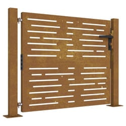 vidaXL Garden Gate Fence Gate Fencing 105x180 cm Corten Steel Square Design - 105 x 80 cm