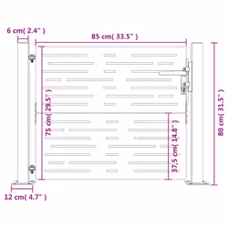 vidaXL Garden Gate Fence Gate Fencing 105x180 cm Corten Steel Square Design - 105 x 80 cm