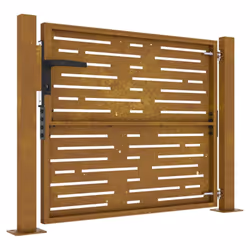 vidaXL Garden Gate Fence Gate Fencing 105x180 cm Corten Steel Square Design - 105 x 80 cm - Additional view 4