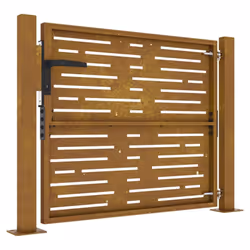 vidaXL Garden Gate Fence Gate Fencing 105x180 cm Corten Steel Square Design - 105 x 105 cm - Additional view 4
