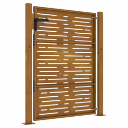 vidaXL Garden Gate Fence Gate Fencing 105x180 cm Corten Steel Square Design - 105 x 130 cm - Additional view 5