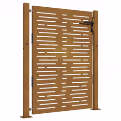 vidaXL Garden Gate Fence Gate Fencing 105x180 cm Corten Steel Square Design - 105 x 155 cm - Additional view 10