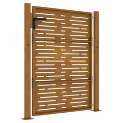 vidaXL Garden Gate Fence Gate Fencing 105x180 cm Corten Steel Square Design - 105 x 155 cm - Additional view 4