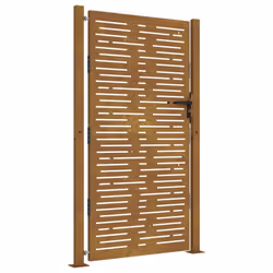 vidaXL Garden Gate Fence Gate Fencing 105x180 cm Corten Steel Square Design - 105 x 180 cm - Additional view 10