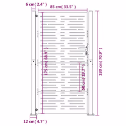 vidaXL Garden Gate Fence Gate Fencing 105x180 cm Corten Steel Square Design - 105 x 180 cm - Additional view 2