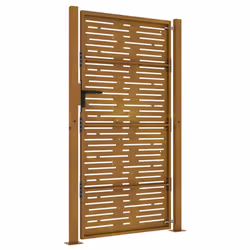vidaXL Garden Gate Fence Gate Fencing 105x180 cm Corten Steel Square Design - 105 x 180 cm - Additional view 4