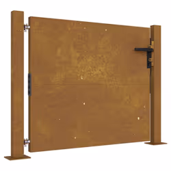 vidaXL Garden Gate Outdoor Driveway Gate Fence Gate Fence Panel Corten Steel - 105 x 80 cm