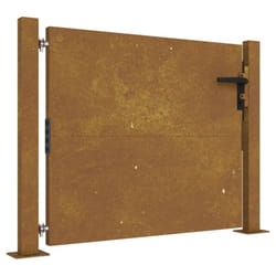 vidaXL Garden Gate Outdoor Driveway Gate Fence Gate Fence Panel Corten Steel - 105 x 80 cm