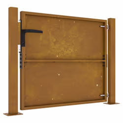 vidaXL Garden Gate Outdoor Driveway Gate Fence Gate Fence Panel Corten Steel - 105 x 80 cm - Additional view 5