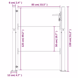 vidaXL Garden Gate Outdoor Driveway Gate Fence Gate Fence Panel Corten Steel - 105 x 130 cm