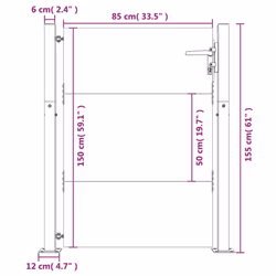 vidaXL Garden Gate Outdoor Driveway Gate Fence Gate Fence Panel Corten Steel - 105 x 155 cm