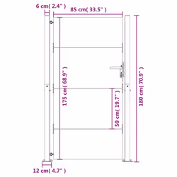 vidaXL Garden Gate Outdoor Driveway Gate Fence Gate Fence Panel Corten Steel - 105 x 180 cm - Additional view 9