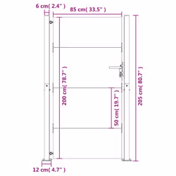 vidaXL Garden Gate Outdoor Driveway Gate Fence Gate Fence Panel Corten Steel - 105 x 205 cm - Additional view 9