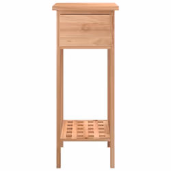 vidaXL Solid Wood Walnut Side Table with Drawer Couch End Coffee Sofa Table - Additional view 4