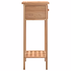 vidaXL Solid Wood Walnut Side Table with Drawer Couch End Coffee Sofa Table - Additional view 5