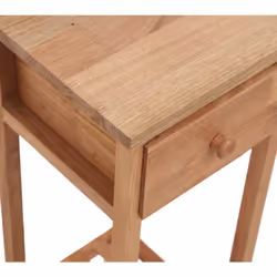 vidaXL Solid Wood Walnut Side Table with Drawer Couch End Coffee Sofa Table - Additional view 6