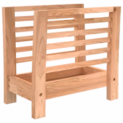 vidaXL Solid Wood Walnut Magazine Rack Wooden Book Rack File Magazine Holder