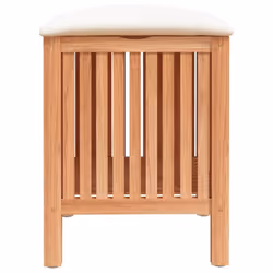 vidaXL Solid Wood Walnut Bathroom Stool 40.5x40x52 cm Shower Stool Laundry Bin - Additional view 4