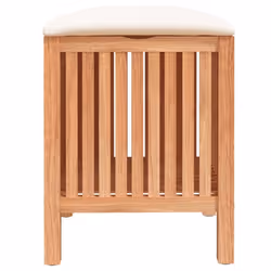 vidaXL Solid Wood Walnut Bathroom Stool 40.5x40x52 cm Shower Stool Laundry Bin - Additional view 5