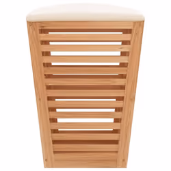 vidaXL Solid Wood Walnut Bathroom Stool 40.5x40.5x56 cm Stool Laundry Bin - Additional view 5