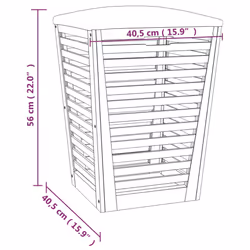 vidaXL Solid Wood Walnut Bathroom Stool 40.5x40.5x56 cm Stool Laundry Bin - Additional view 7