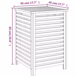 vidaXL Laundry Basket 45x45x65 cm Solid Wood Walnut Wooden Washing Bin Basket - Additional view 4
