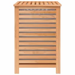 vidaXL Laundry Basket 45x45x65 cm Solid Wood Walnut Wooden Washing Bin Basket - Additional view 5