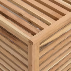 vidaXL Laundry Basket 45x45x65 cm Solid Wood Walnut Wooden Washing Bin Basket - Additional view 7
