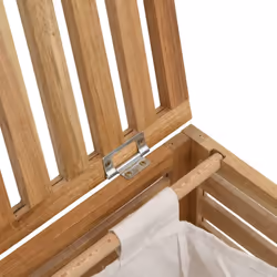 vidaXL Laundry Basket 45x45x65 cm Solid Wood Walnut Wooden Washing Bin Basket - Additional view 8