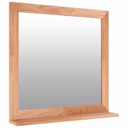 vidaXL Solid Wood Walnut Wall Mirror Wooden Vanity Make up Cosmetic Mirror - Additional view 2