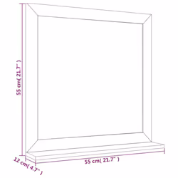 vidaXL Solid Wood Walnut Wall Mirror Wooden Vanity Make up Cosmetic Mirror - Additional view 6