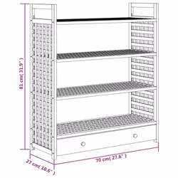 vidaXL Solid Wood Walnut Shoe Rack with Drawer Hallway Shoe Storage Shelf